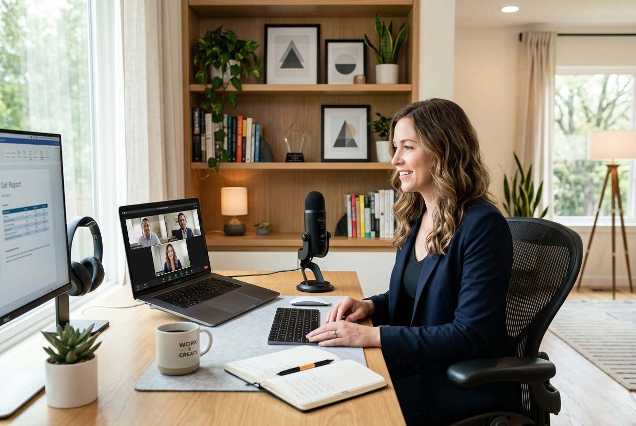 Sådan indretter du det perfekte hjemmekontor til onlinemøder
